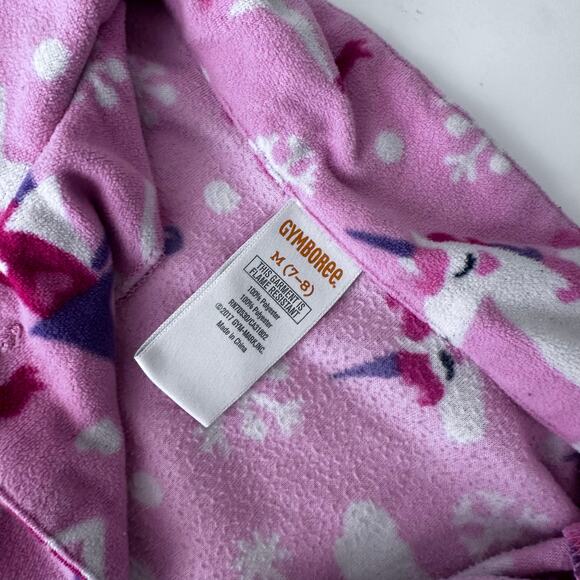 Gymboree Girls Pink Unicorn Fleece Pajamas - Size 7/8 - Picture 3 of 6